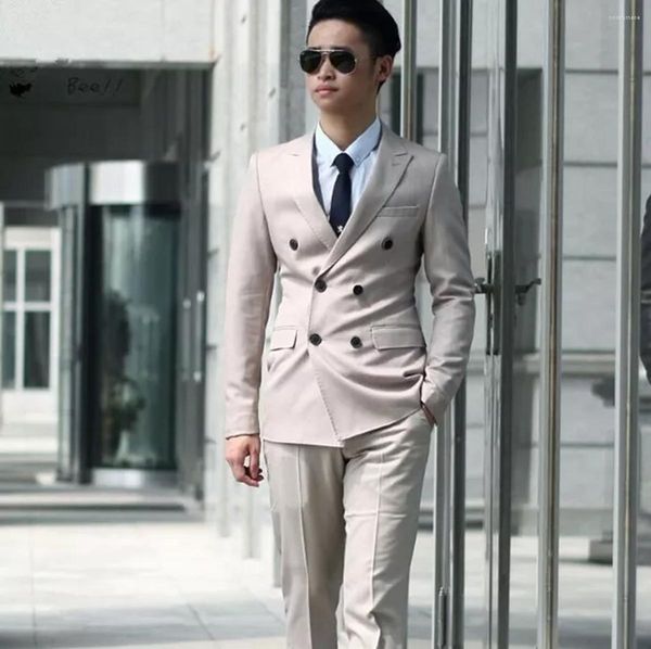 Ternos masculinos Elegantes Mens 2023 Formato formal Slim Fit Tuxero roxo Groom 2 Peças Casamento para homens (calça de jaqueta)