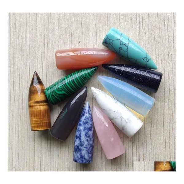 car dvr Stone Fashion Natural Mix Shape Pendum No Hole Pendants for Jewelry Making Drop Delivery Dhuoi