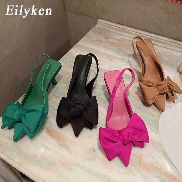 Scarpe eleganti Eilyken New Style Slingback Butterflyknot Ciabatte con tacco basso Pantofole eleganti da donna Scarpe a punta per il tempo libero Scarpe da ufficioL230227