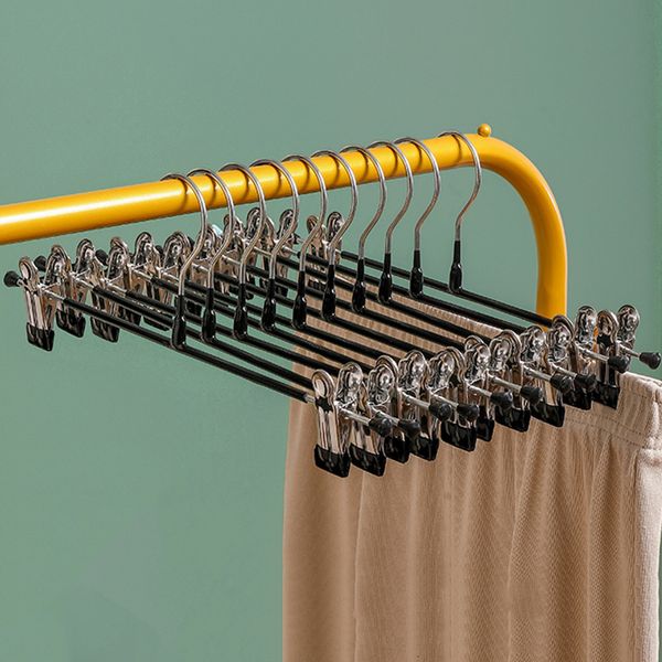 Cabides racks calças cabides de saia multi-purposes slim pendurados rack com clipes de metal secagem para giro giratório de pano 2302227