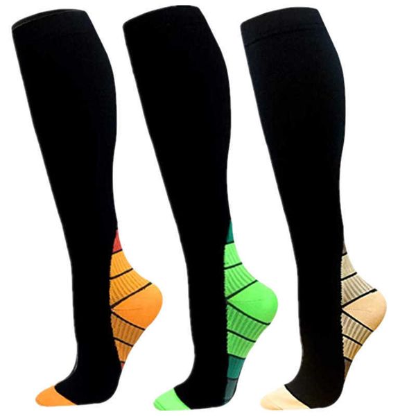 Meias masculinas anti -fadiga unissex crossfit meias de compactação meias de pressão médica varizes Valica Alívio da perna Knee meias altas z0227