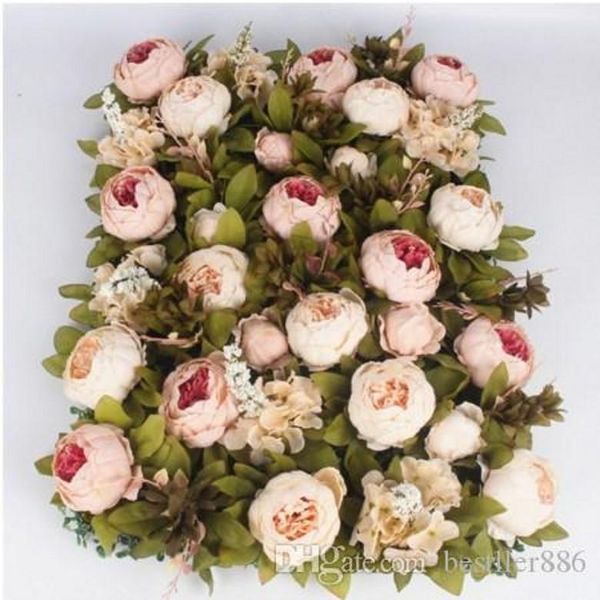 40*60cm de luxo personalize seda peony artificial painéis de parede de flor base de grama diy cenário de arco decoração de decoração de flor parede