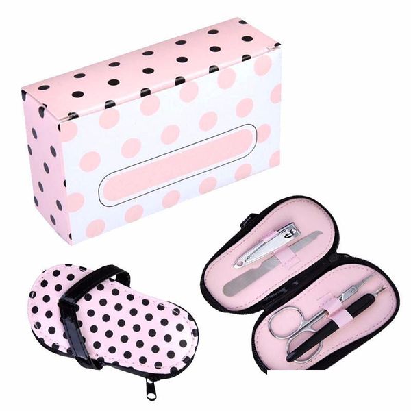 Nail Art Kits Kreative Clipper Anzüge Hausschuhe Geformt Rosa Maniküre Set Valentinstag Babypartybevorzugung Geschenk Drop Lieferung H Dhiex