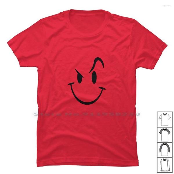 Camisetas masculinas Casa ácida maldita Smily enfrenta camisa de algodão desenho animado de algodão Smile Miley Humor nerd