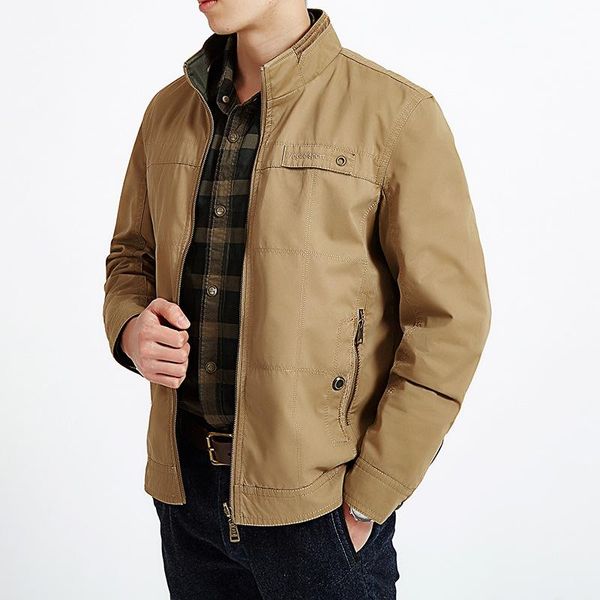 Jackets masculinos Yuwaijiarren 2023 Chegada masculina Jaqueta de primavera Casual Cotton Bomber Army Stand Stand colar