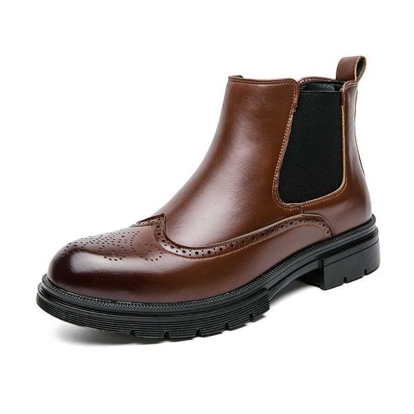 Vestido Brand Brand Chelsea Boots Men Trendência Vintage 2023 Madeir