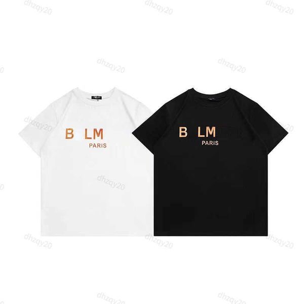 Camisas de designer de camiseta de tamanho grande masculino impressão de letra de ouro clássica Round Round pescoço com moletom de luxo de mangas curtas para homens mulheres simples de tempo de algodão camisetas camisetas