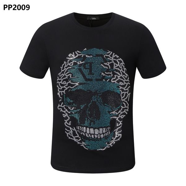 Neuer Stil Phillip Plain Herren T-Shirt Designer PP Skull Diamond T-Shirt Kurzarm Dollar Braunbär Marke O-Neck hochwertiges Skulls Paris T-Shirt PP Poloshirt pp2009