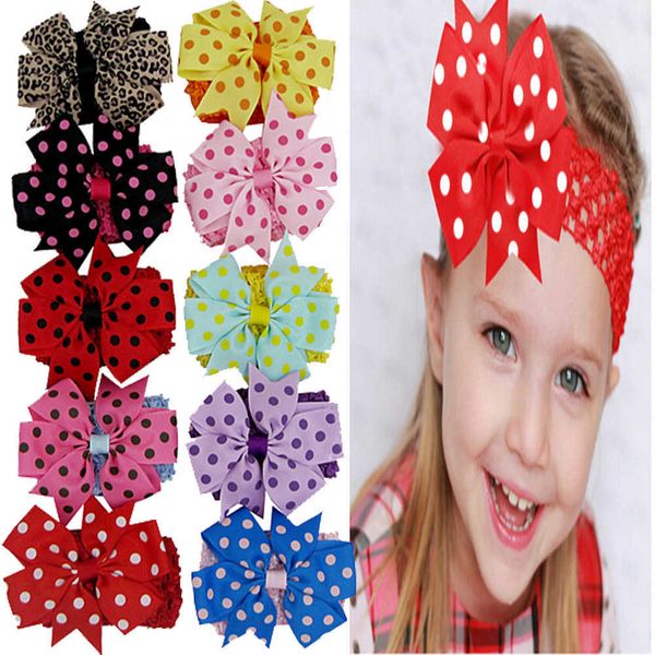 Fascia per capelli con nodo a farfalla a pois a coda di pesce per bambini nuova fascia per capelli a fascia elastica lavorata a maglia