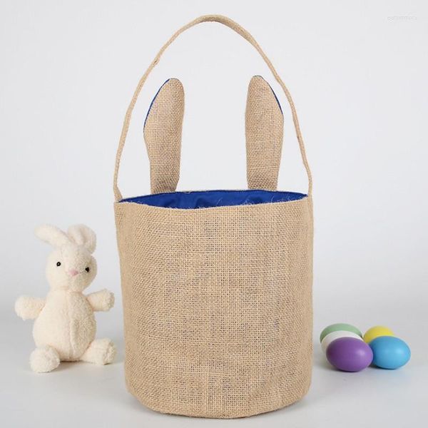 Schmuckbeutel aus Jute, Osterohren, Geschenkbeutel, Taschen, Korb für Eier, Urlaub, Party, Süßigkeiten, Geschenke, Verpackung, Dekoration