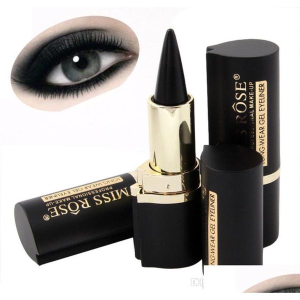 Eye Shadow/Liner Combination Miss Rose Brand maquiagen maquiagem olhos lápis lápis Longwear Black Gel Liner Starters Eyeliner Wateraloof Drop DHWP4