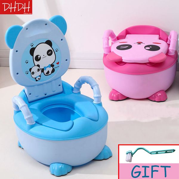 Koltuk Kapaklar Panda Erkek ve Kız Lazımlık Eğitimi Koltuk Çocuk Tenceresi Urinal Bebek Sevimli Tuvalet Koltuğu WC -Bir Beraber Temizlik Fırçası 230227