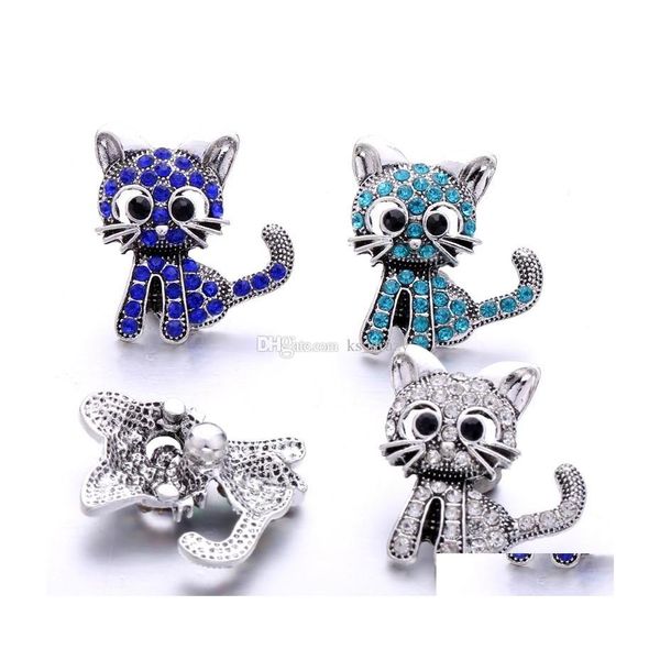 dvr per auto Chiusure Ganci Noosa Strass 3D Cat 18Mm Ginger Snap Gioielli Sier placcato Fai da te Collana Bracciale Accessorio Trovare Drop Delivery Fi Dhkdg