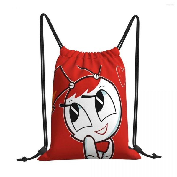 Borse per la spesa rosse My Life As A Teenage Robot Kawaii Drawstring School Shoe Teen Portable Zaino Pouch