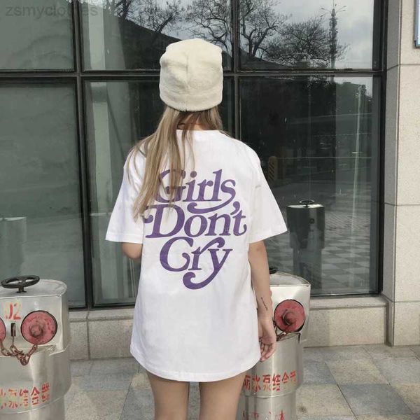 T-shirt da uomo Dropshipping Harajuku Japan Girls Don't Cry Print T Shirt Uomo Donna Manica corta Allentato Casual Estate T-shirt in cotone Hip Hop Top