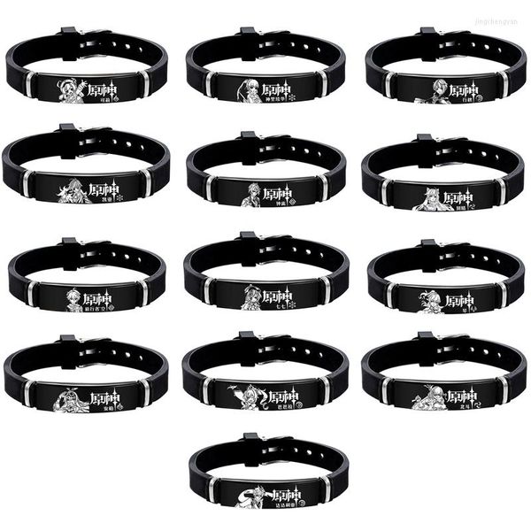 Armreif Genshin Impact Vision Auge Gottes Armband Silikon Edelstahl Cosplay Hutao Klee Zhongli Xiao Spiel