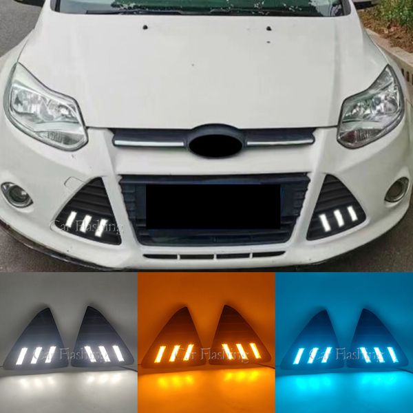 DRL für Ford Focus 3 MK3 2012 2013 2014 DRL Daytime Running Lights LED Daylight Fog Lampe wasserdicht mit Blinker