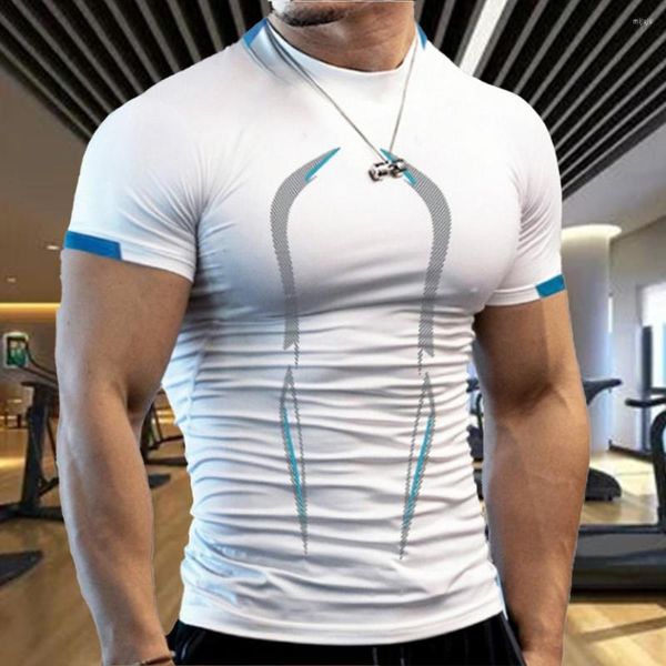 Herren T-Shirts Sommer Herren Kurzarm Fitness Shirt Laufen Sport Gym Muskel T-Shirts Übergroße Workout Lässige Hochwertige Tops