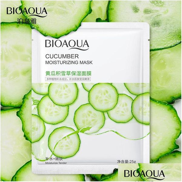 Altri strumenti per la cura della pelle Bioaqua Melograno Aloe Maschere vegetali Cetriolo Centella Miele Avocado Maschera viso idratante Foglio Peeling viso Dhlix