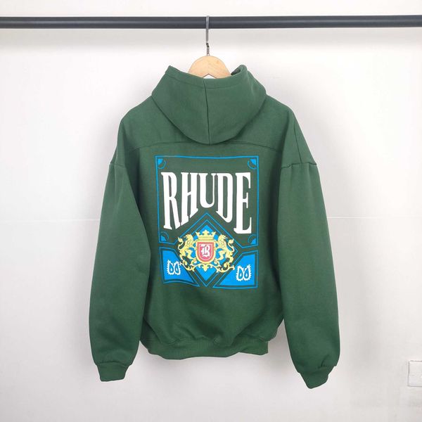 2023 Herbst Winter Hoodie Sweatshirt Neue High Street Fashion Rhude Poker Muster Gedruckt Herren und Damen Jogginghose Set 5yibg