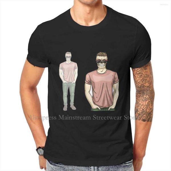 Herren T-Shirts Crewneck T-Shirts Mann mit Schädel Sonnenbrille 2023 Personalisieren Sie Herrenhemd Hipster Tops Größe S-6xl