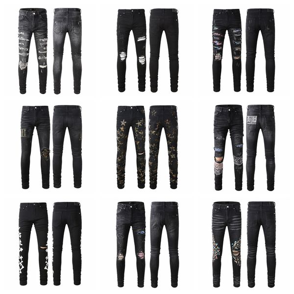 2023 FW 23ss Designer de Marca de Luxo d2 Men Jeans Jeans dsquare Calças Bordadas Fashion Buracos Roupas Masculinas Tamanho EUA 28-40 #BB