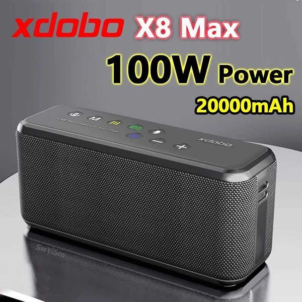 Портативные колонки XDOBO X8 MAX Bluetooth-динамик 100 Вт, высокая громкость, наружная звуковая коробка, 20000 мАч, банк TWS, стереофонический сабвуфер, звуковая панель HiFi, TF AUX R230227