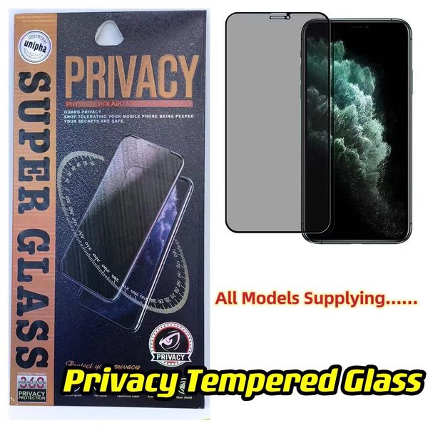 Privatsphäre 9D Full Cover Anti Spy Gehärtetes Glas Displayschutzfolie für iPhone 14 13 12 11 Pro Max XS XR 8 7 6 Samsung S22 Plus A13 A23 A33 A53 A73 A12 A32 A42 A52 A72 A21 A30 A02CORE