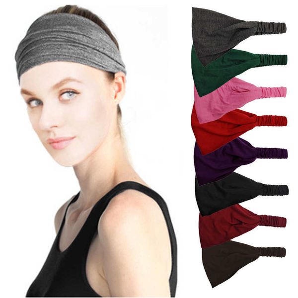 CR47 New Moda Sports Faixa de fitness feminina Sweat Absorvendo largura Band da cabeça Anti -Slip Yoga Running Headband Band