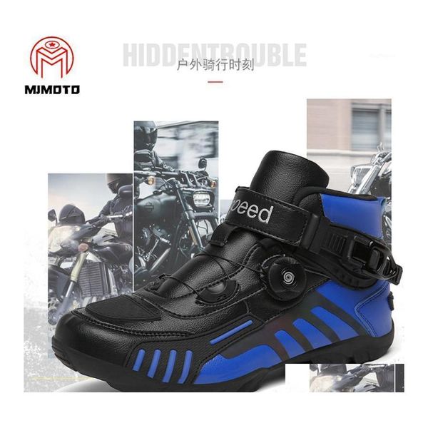 dvr per auto Calzature per moto Stivali da uomo Biker Impermeabile Velocità Motocross Racing Antiscivolo Protettivo Moto Equitazione Scarpe da fuoristrada1 Drop Deli Dhek9