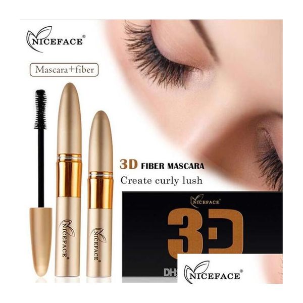 Mascara Niceface Curling Ciglia Spesse Pomata 2 Pz / Set Trucco Occhi Impermeabile Estensione Ciglia Fibra Di Seta 3D Cosmetico Naturale Drop De Dhwdj