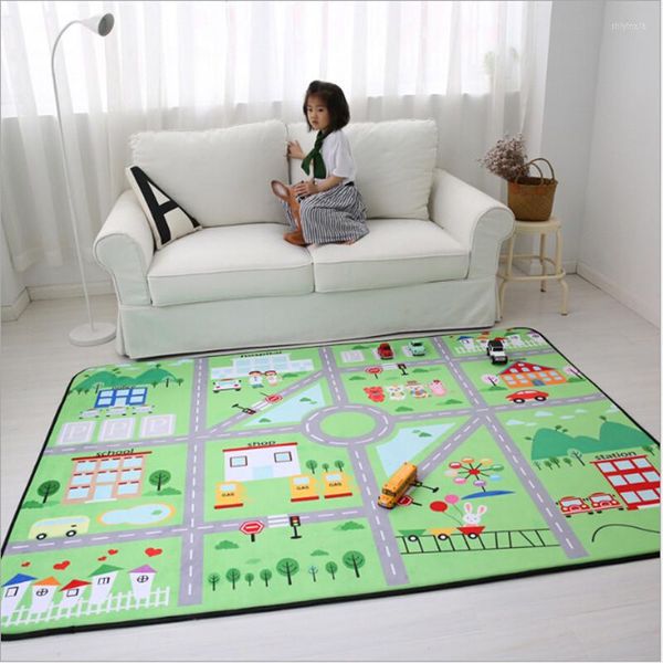 Carpets adorável jogo infantil para crianças tapete de ginástica brincar de tapes de tapes de bebê bolsa organizador de armazenamento de armazenamento não deslizamento carpete de rastejamento