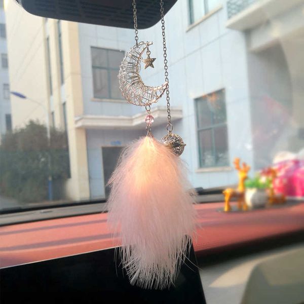 Украшения интерьера автомобиль Dream Catcherants White Pink Fluffy Feather Soft Hanging Ornament Автоматед на стене подвесной кулон Подарки R230228