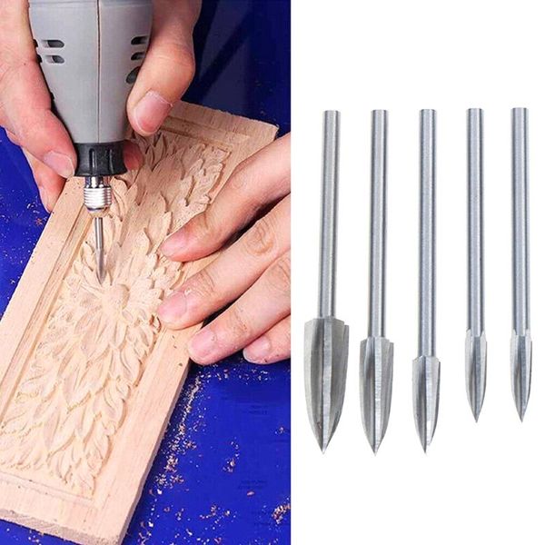 Professionelle Bohrer 5 Teile/satz Holz Carving Gravur Bit Fräser Wurzel Tools Holz GHS99