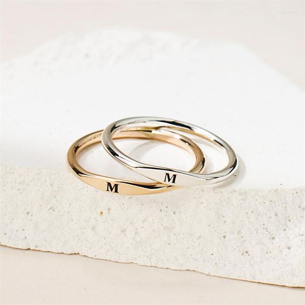 Brincos de garanhão 925 Silver Personalized Letter Ring Nome personalizado 14K Gold preenchido com joias iniciais manchar mulheres resistentes às mulheres