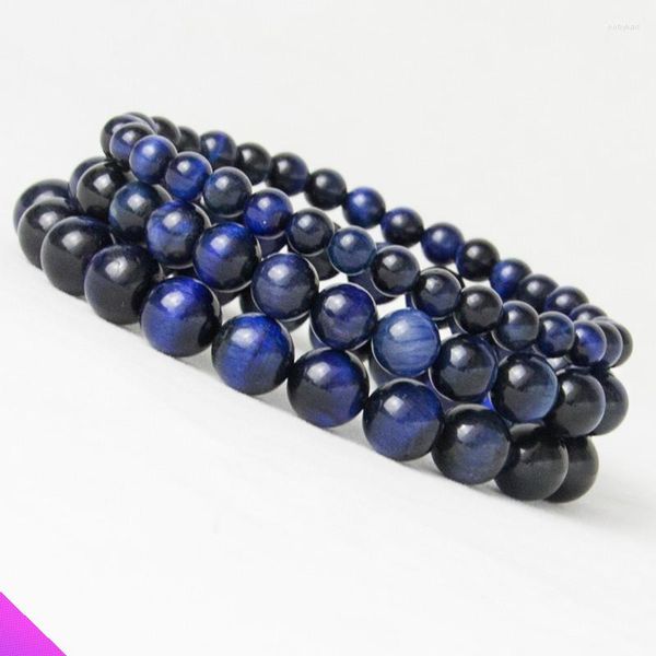 Strang Großhandel 10 blaue Tigerauge-Armbänder, natürliche Energie, Glaube, Mode, Halbedelstein, Schmuck, Geschenke, 3 Spezifikationen