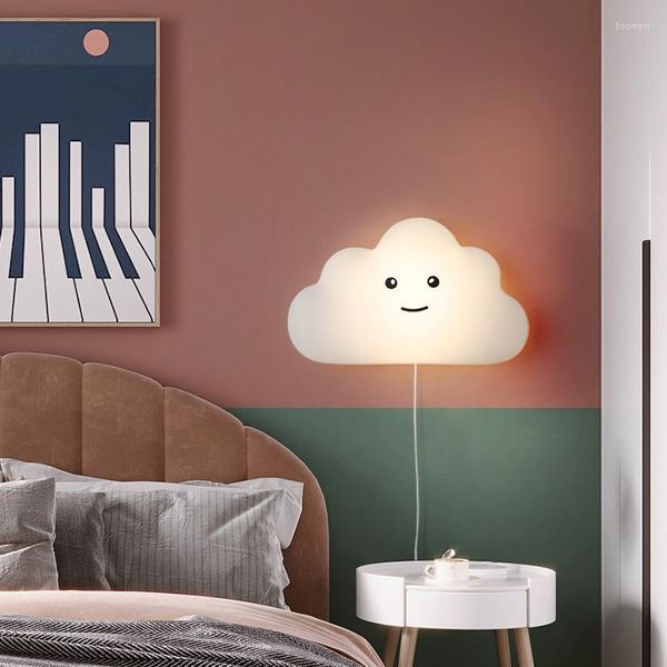 Lampada a parete Nordic Children Cloud accanto alle lampade della camera da letto decorazioni moderne luci di applique minimalista con spina USB 10w