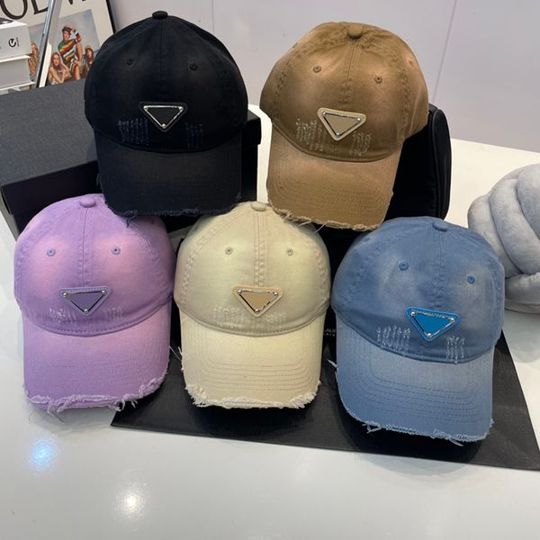 Luxurys Desingers Beyzbol Kapağı Sokak Kapaklarının Kaba Kenarı Moda Üçgen Beyzbol Şapkaları Erkekler Kadın Spor Kapakları 5 Renk Casquette Ayarlanabilir Fit Şapka