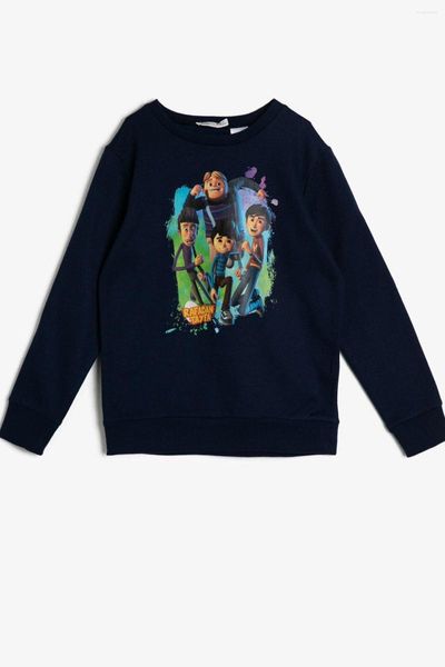 Herren Hoodies Koton Kids Navy Blue Male Child Sweatshirt