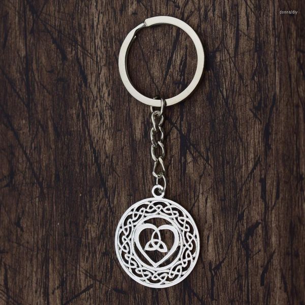 Keychains Sanlan OpenWork renda Love Heart Key pendente de charme de moda Keychin Lovely Valentine Gift Jewelry