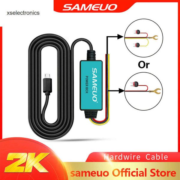 Aggiorna SAMEUO Cavo rigido 12V Caricabatteria da auto micro USB 3.5M Kit cavo rigido per DVR per auto Dash Cam Dashcam Cavo di ricarica per videocamera per auto DVR per auto