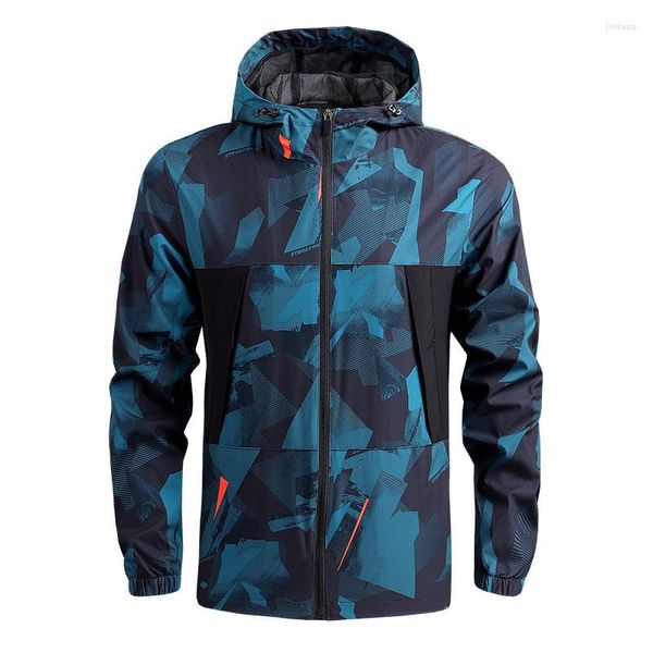 Herrenjacken Männer Outdoor-Sportbekleidung Frühling Wandern Bergsteigen Jacke Plus Size Quick Dry Windjacke Jungen Kapuzenoberbekleidung 4XL 5XL