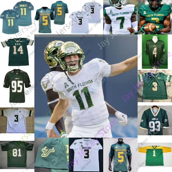 Novo camisa de futebol camisas de futebol Custom USF Jersey de futebol do sul da Flórida NCAA College Josh Black Kirk Livingstone Juwuan Brown Kelley Joiner Jr.