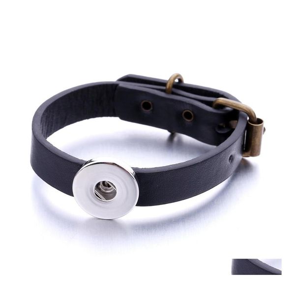 Car dvr Charm Bracelets Pu Leather Band Bracelet Fit 18Mm Snap Button Charms Bangle Jewelry Para Mujeres Hombres S11 Drop Delivery Dhguf