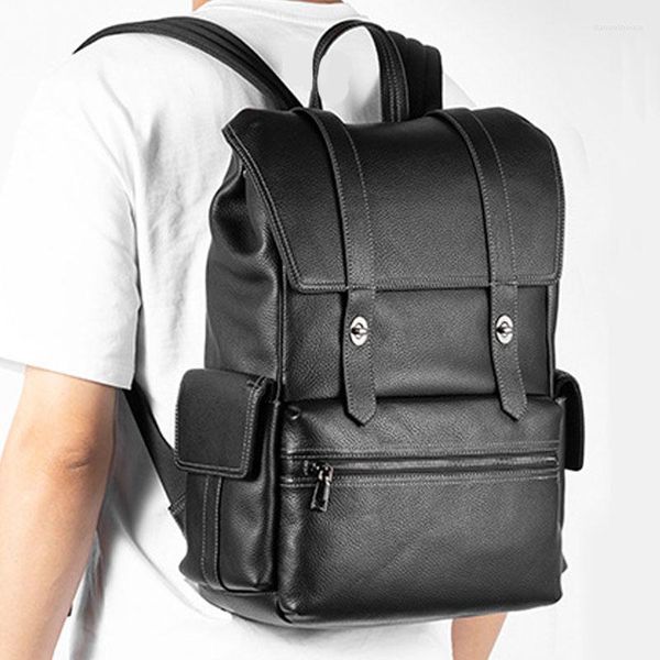 Schultaschen AETOO Leder Rucksack Freizeit Multifunktionale Vertikale Computer Koreanische Version der ersten Schicht Kuh