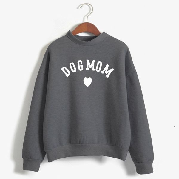 Damen Hoodies Sweatshirts Hund Mama Herz Drucken Frau Sweatshirt Süße Koreanische Oneck Gestrickte Pullover Dicke Herbst Winter Candy Farbe Lose mädchen Kleidung 230227