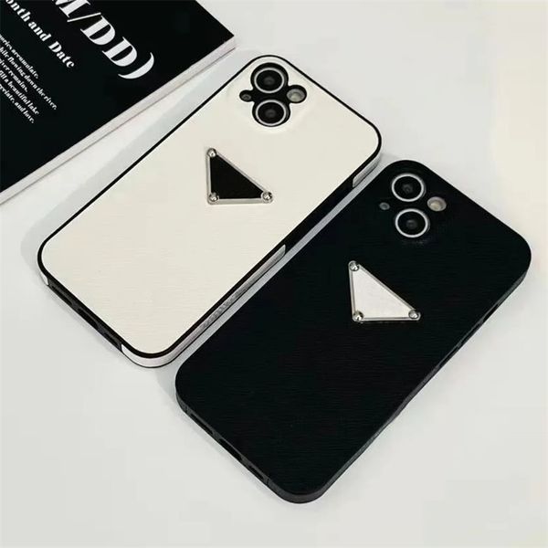 Casos de telefone de designer de moda para iPhone 14 Plus 13 Pro 12 11 Pro Max Luxury Geométrico iPhone Case Women Leather Celular Telefone Shell