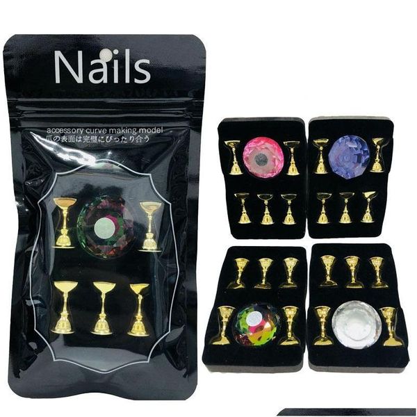 Prática de unhas Display Magnetic mostrando prateleira acrílica Cristal Stand False Dicas de arte Treinador manicure Salon Tool Drop Deliver Dhlih