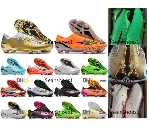 Saco de presente Botas de futebol masculino X Speedportal.1 FG Copa do Mundo Mens chuteiras de couro macio branco verde preto laranja rosa vermelho tênis ao ar livre sapatos de futebol US 6,5-11