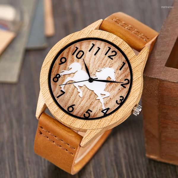 Avanadores de punho Criativo Wooden Watch Men Avestrich